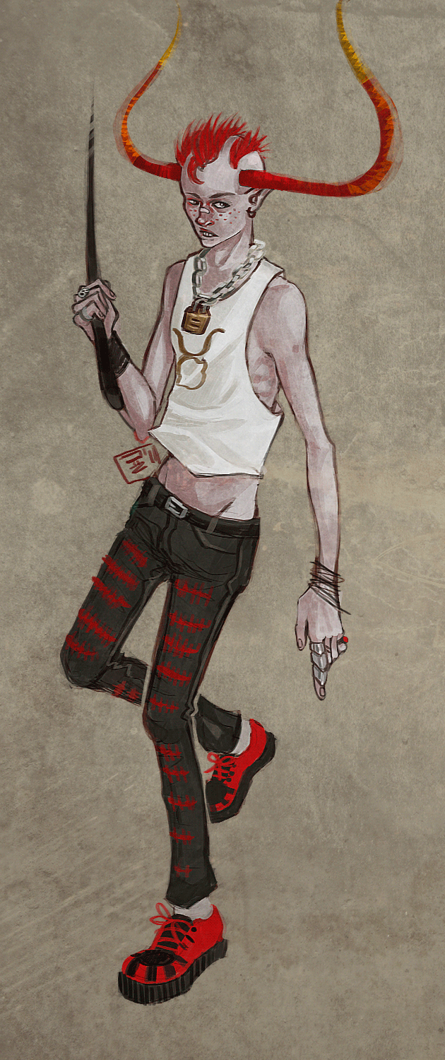 digital sketch of Rufio from Homestuck