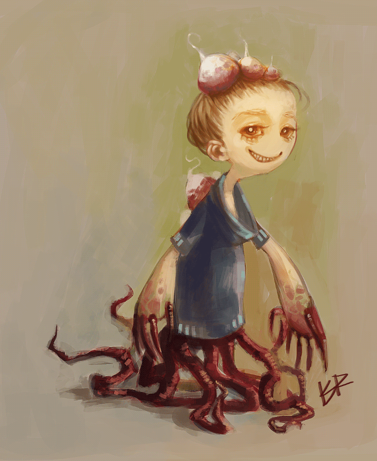 digital painting of a turnip monster