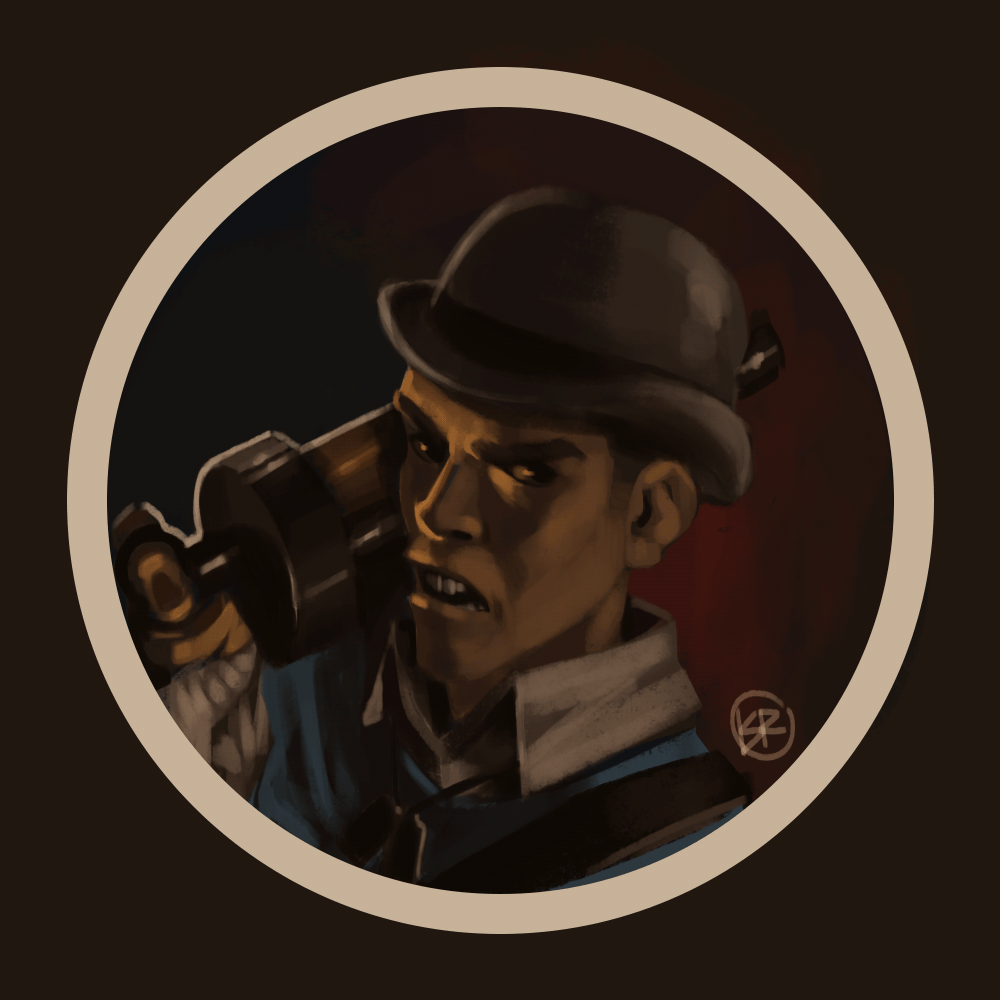 portrait commission of the scout from Team Fortress 2