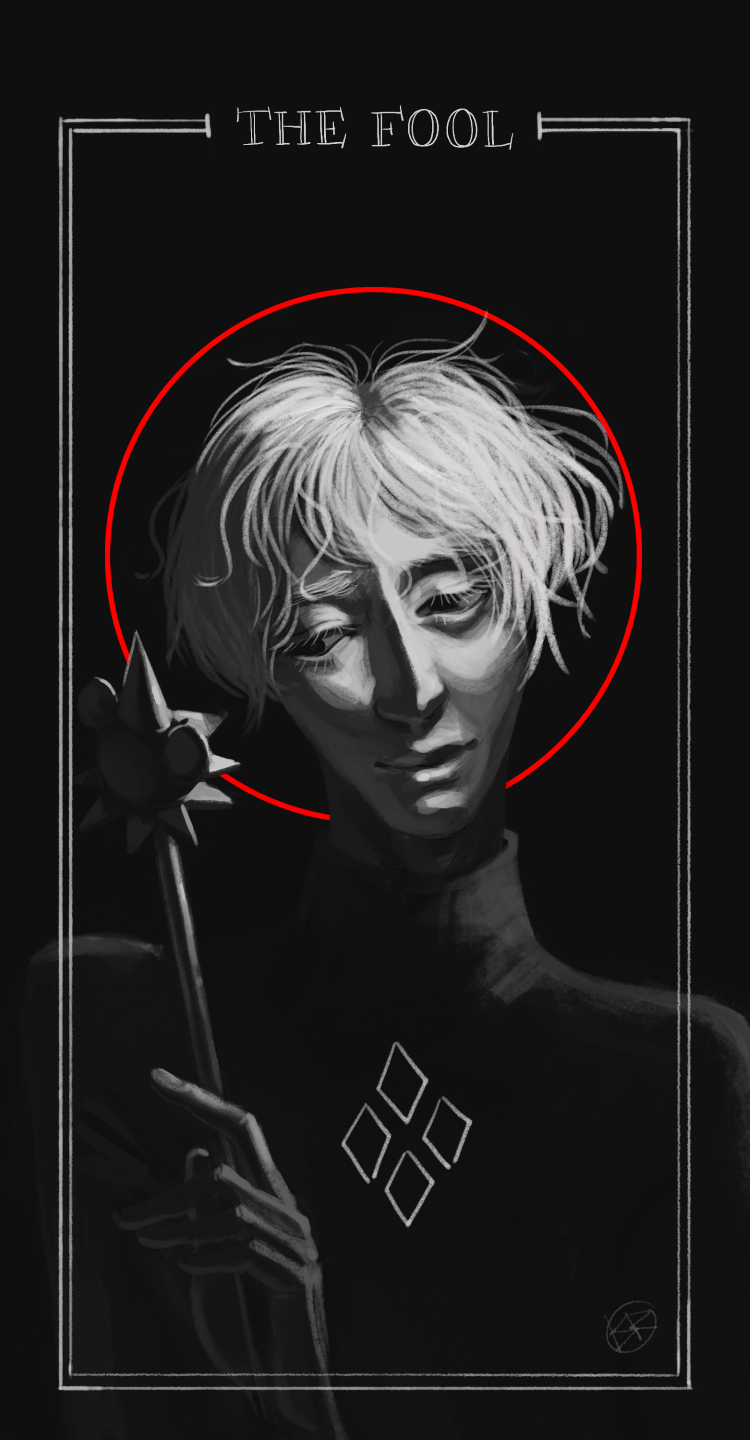 digital painting of the Fool from Robin Hobb's serie the Realm of the Elderlings