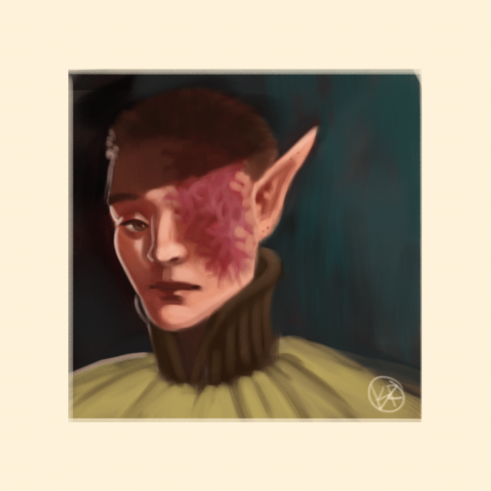 didigtal portrait of my elven character Idriil