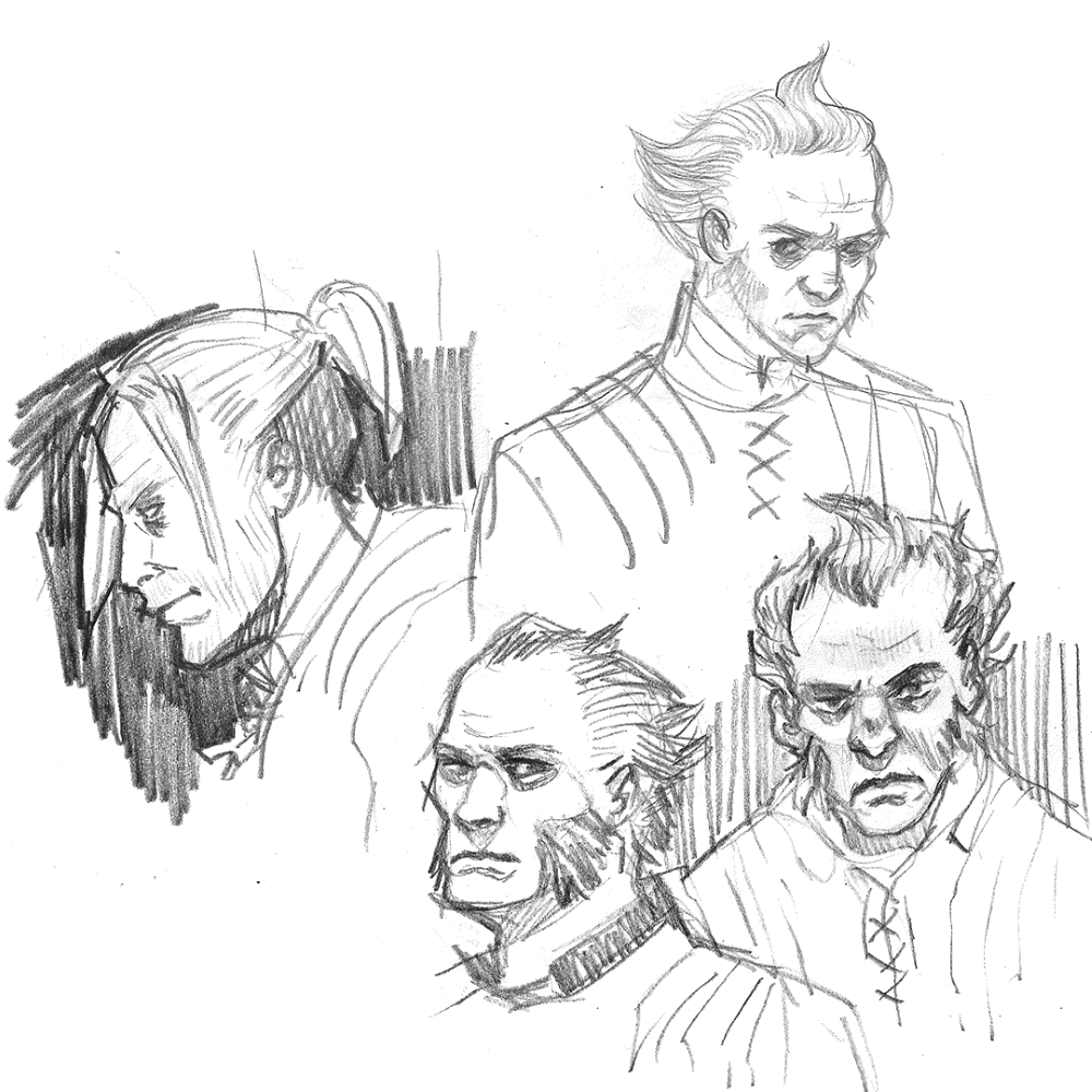 sketches of Geralt of Rivia and Emiel Regis Rohellec Terzieff-Godefroy from the Witcher 3