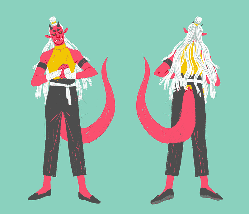 Amon's second design, seen from the front and back