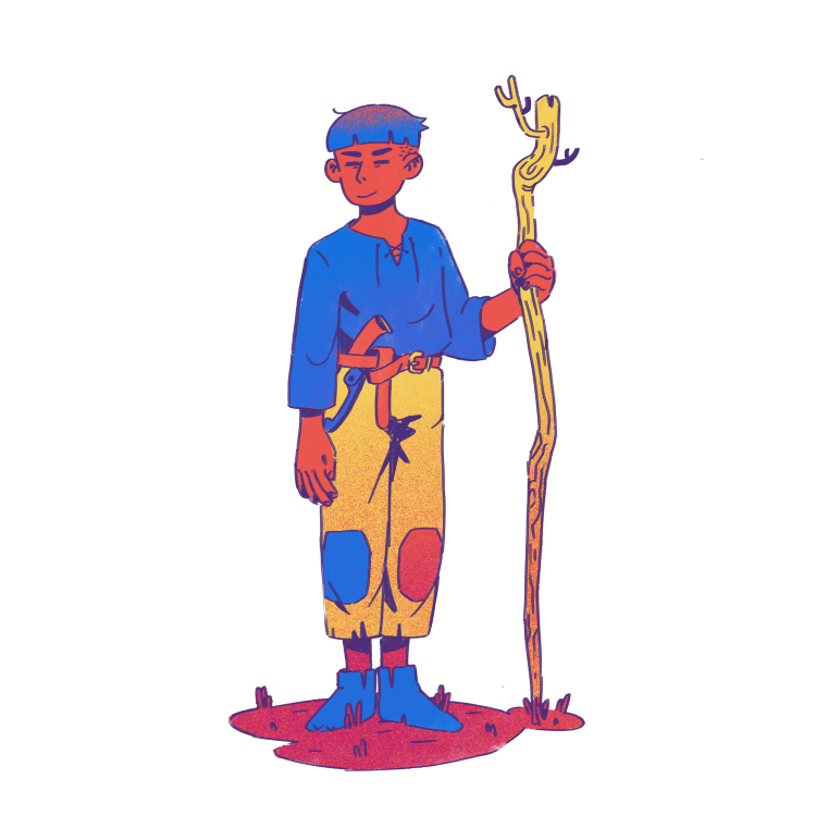 digital sketch of myself as a shepherd, showing what would have been if i had ended up doing the job i dreamt of as a kid