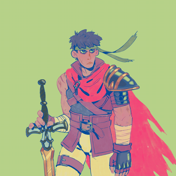 digital piece of Ike from Fire Emblem