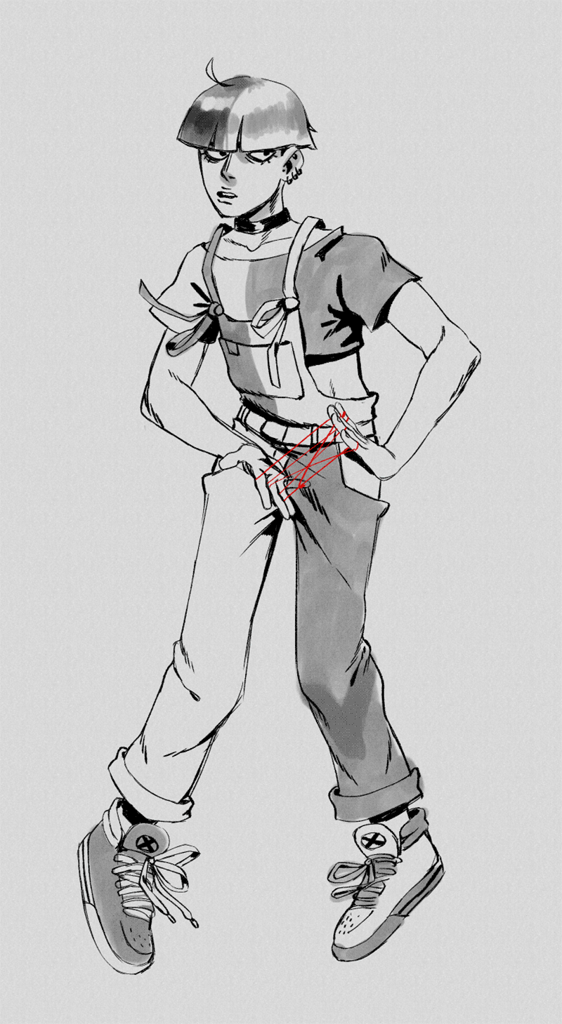 digital piece of a self insert stand user from Jojo's Bizarre Adventures.