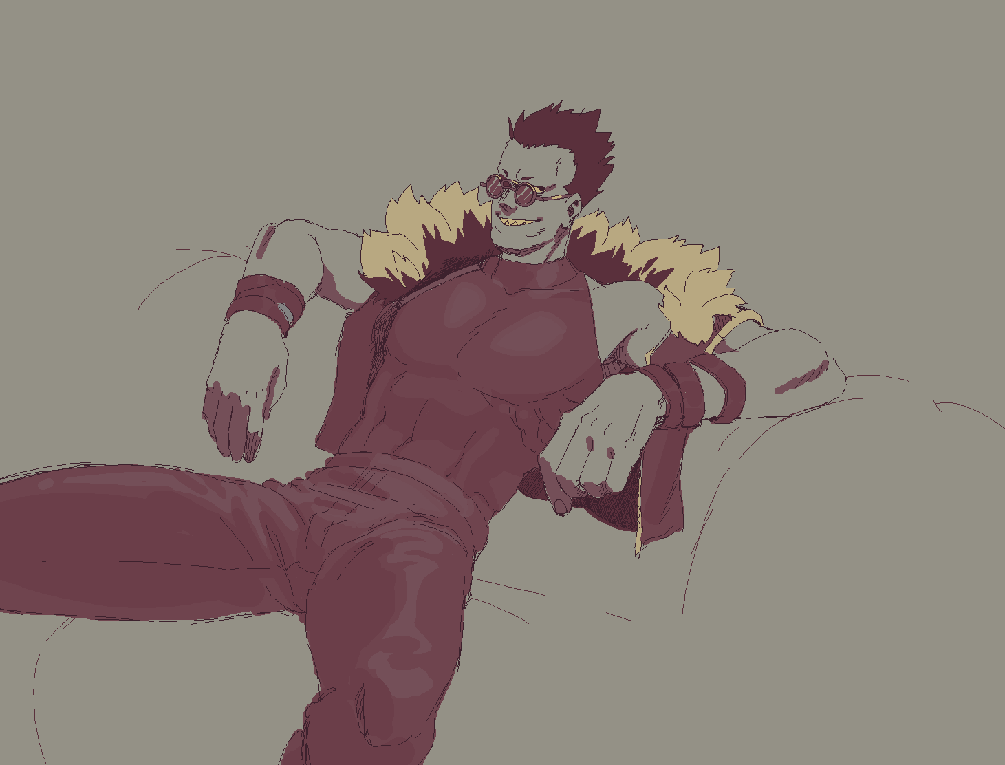 digital sketch of Greed from Fullmetal Alchemist