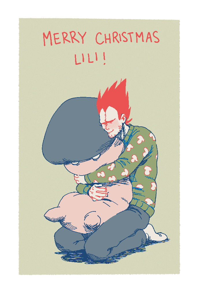 christmas card for my friend lili featuring En from Dorohedoro