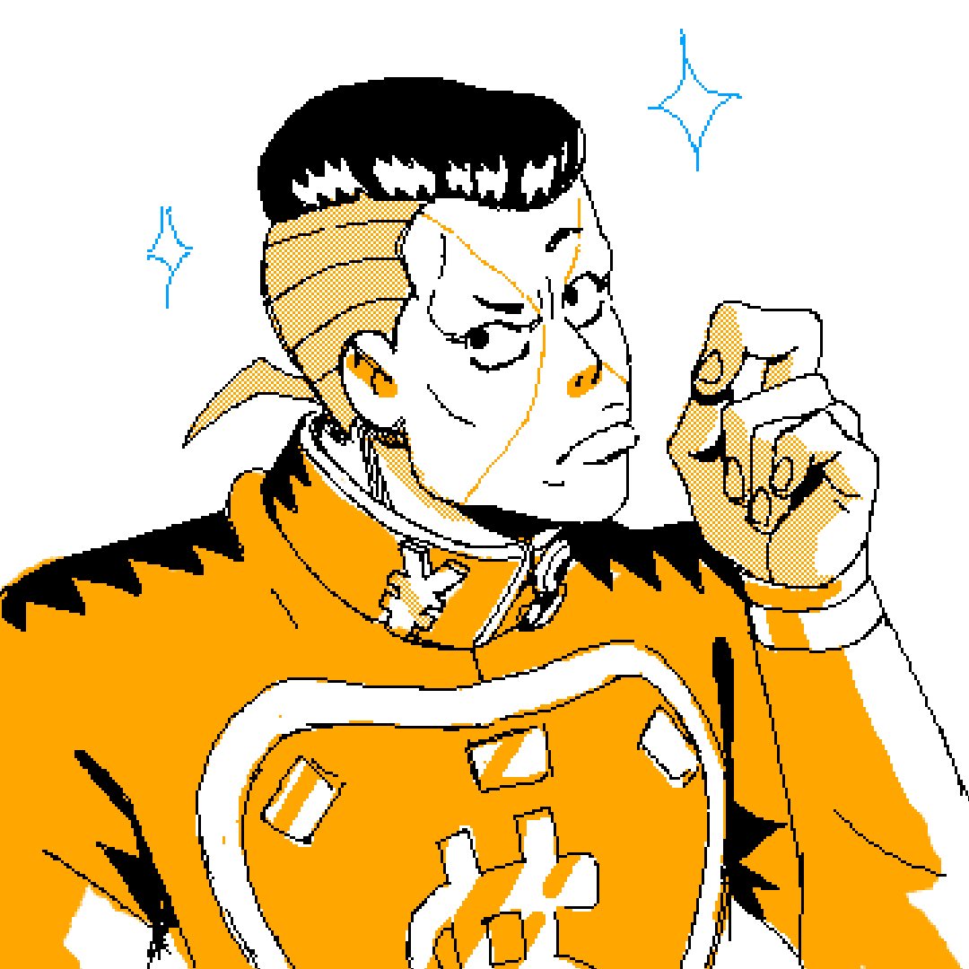 digital sketch of okuyasu from Jojo's Bizarre Adventures part 4