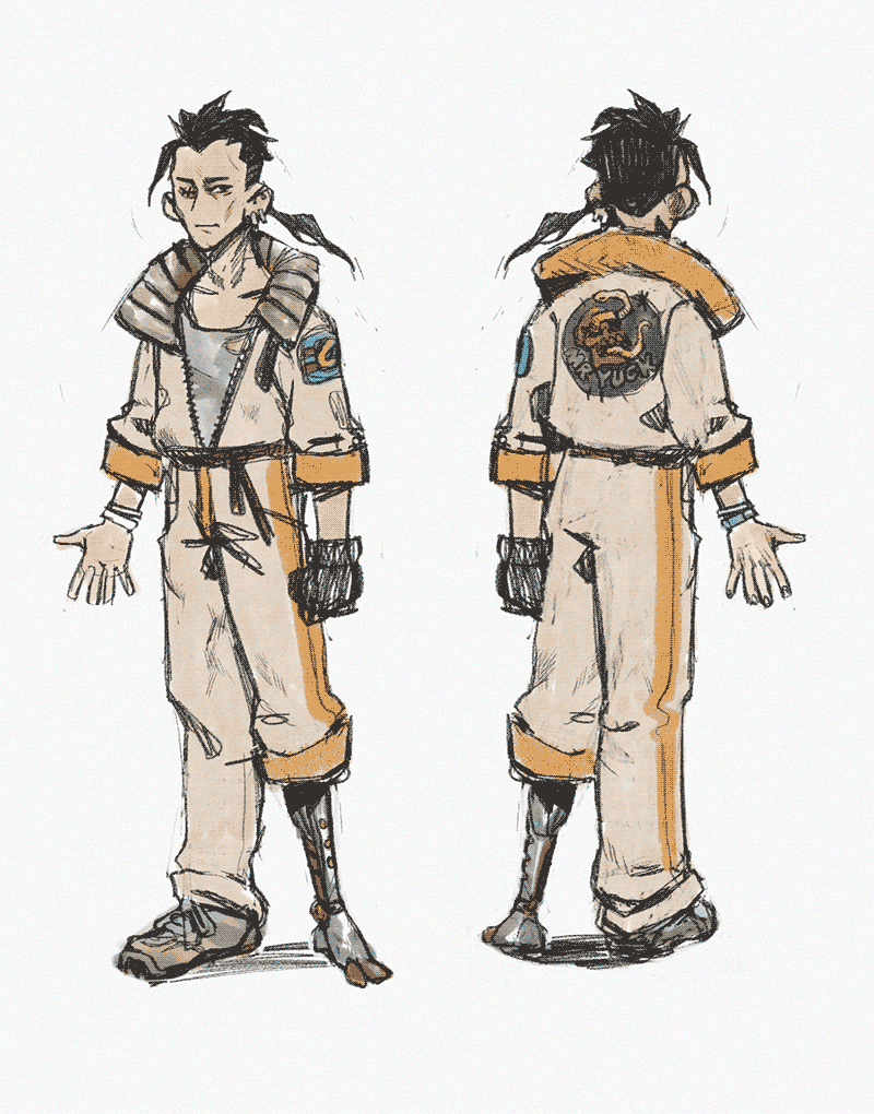 reference sheet of my character Carter Grey