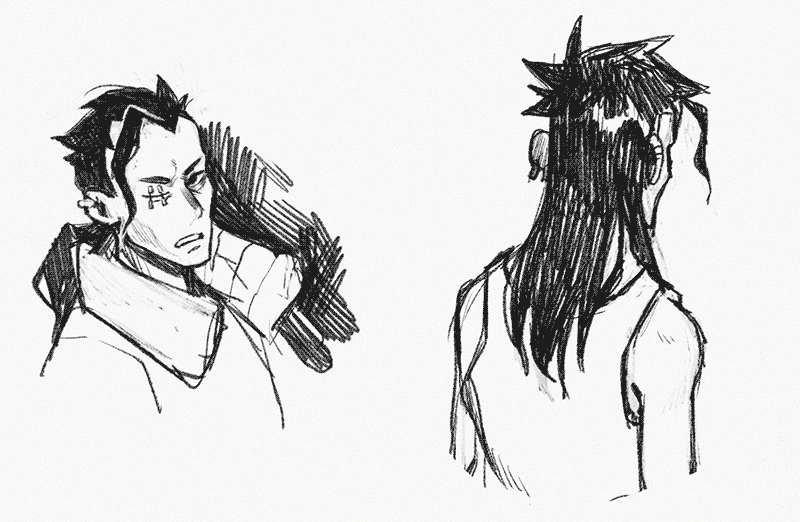 digital sketches of Carter