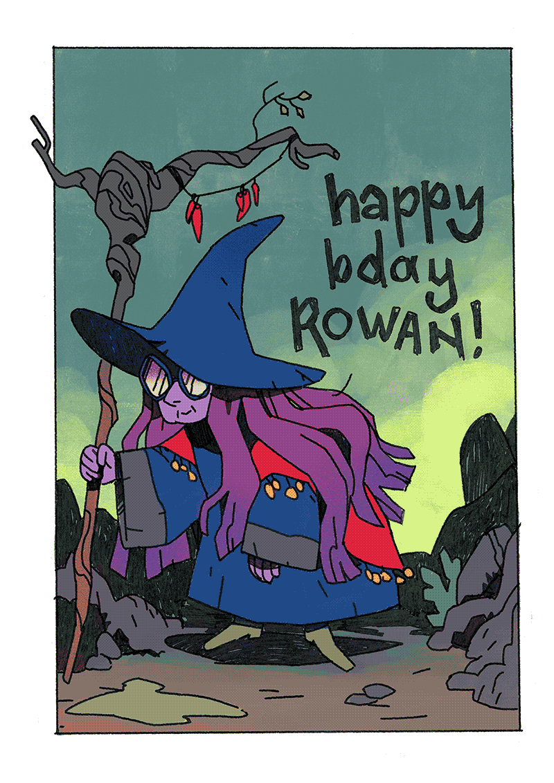 Chilli Witch card for my friend Rowan