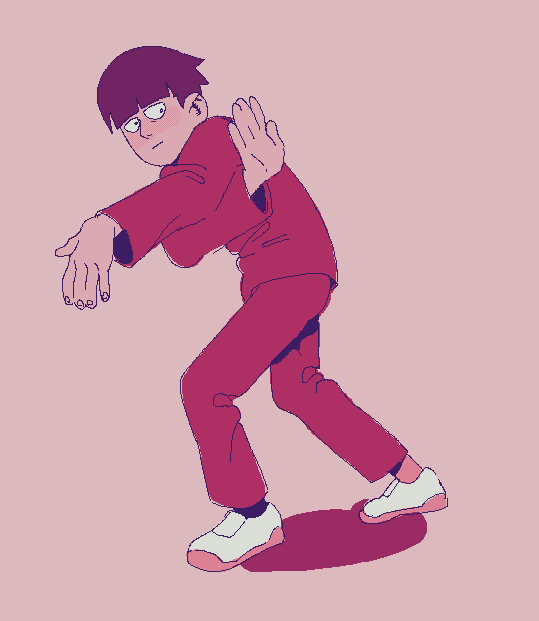 digital sketch of Shigeo Kageyama from Mob Psycho 100