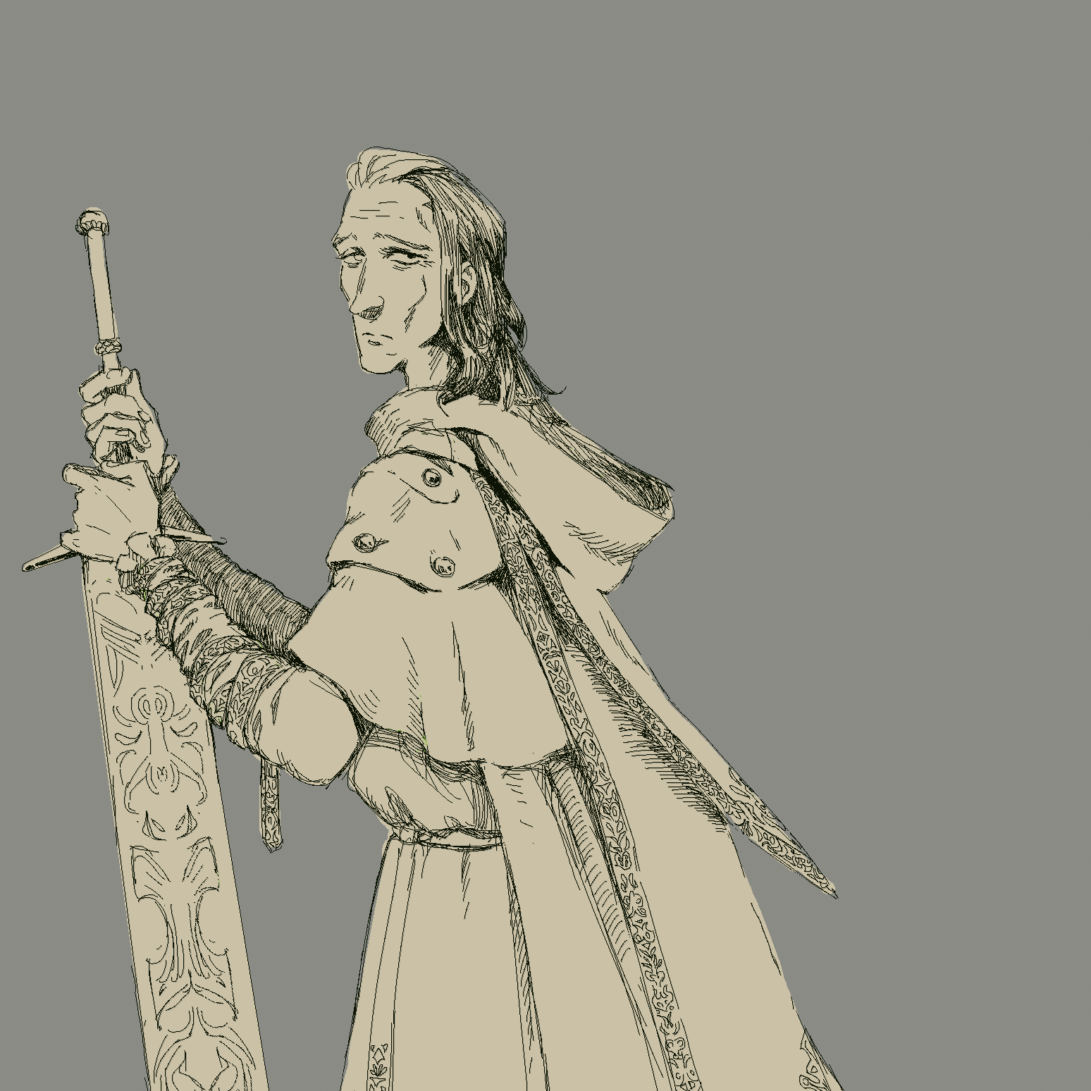 my headcanon of Ludwig, from Bloodborne, before he become a beautiful horse monster