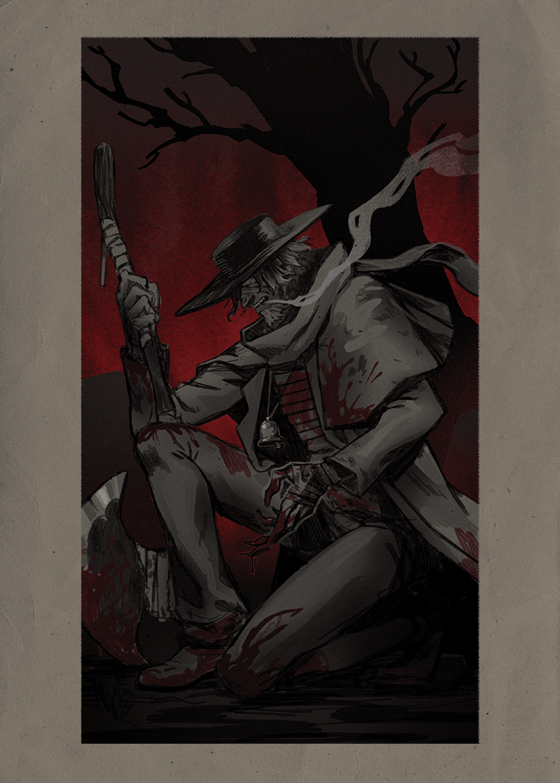 fanart of Father Gascoigne from Bloodborne