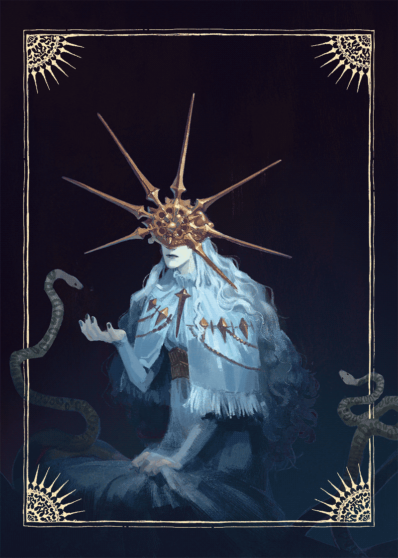 fanart of Gwyndolin, from Dark Souls